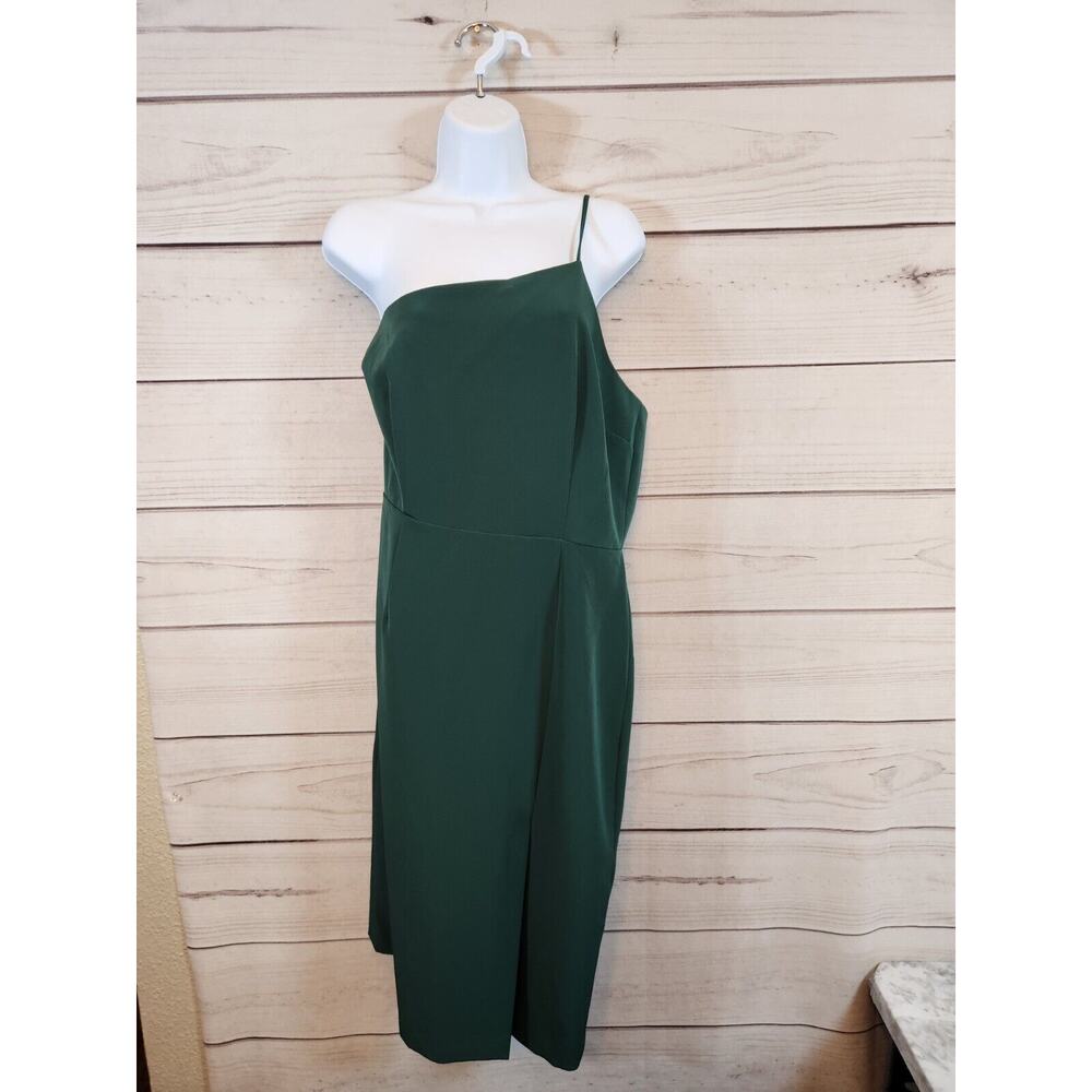 NWT Gianni Bini Women‎ Green One Shoulder Asymmetrical Dress Size 12